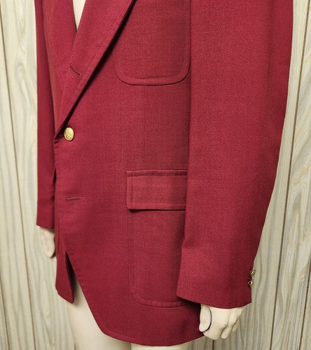 1970s red blazer 42L men's Stanley Blacker preppy - Picture 5 of 12