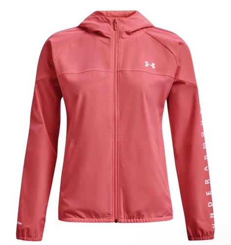 Under Armour Women’s Pink Woven Hooded Windbreaker Rain Jacket Size 3X Brand NEW