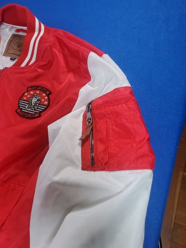 Top Gun An American Icon  MA1 FLIGHT JACKET Red BOMBER USA Youth Size XL - Picture 22 of 23