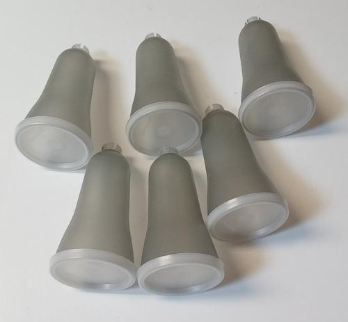 VTG Tupperware Smoke Gray Tall Dessert Parfait Cups 754 & Lids 296 Only NO BASES - Picture 4 of 6