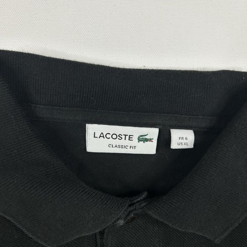 Vintage Lacoste Polo Shirt Extra Large Size 6 Black Green Crocodile Chemise Men - Picture 2 of 6