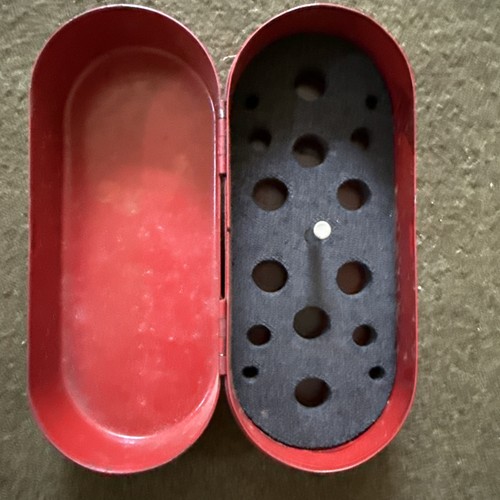 Antiguo RARO Anthes Cabeza Lámpara Bombilla Fusible Kit de Repuesto Caja de Estaño con Inserto - Imagen 7 de 9