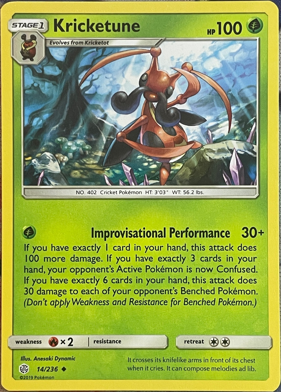 Kricketune - 14/236 - Cosmic Eclipse Pokemon 2019