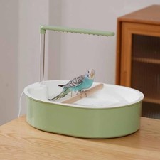 Parrot Shower Portable Cage Accessories Supplies Automatic Bird Bathtub for