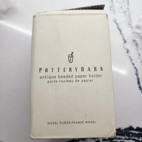 Neu Vintage Pottery Barn Perlen Toilettenpapierhalter-Nickel - Bild 5 von 5
