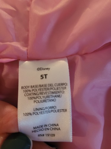 Disney Junior Minnie Mouse Rain Jacket Girls Size 5T 5 Purple Hooded Coat NWT - Picture 4 of 11