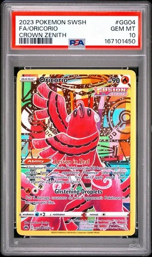 2023 Pokémon Crown Zenith Galarian Gallery Oricorio #GG04 Full Art PSA 10