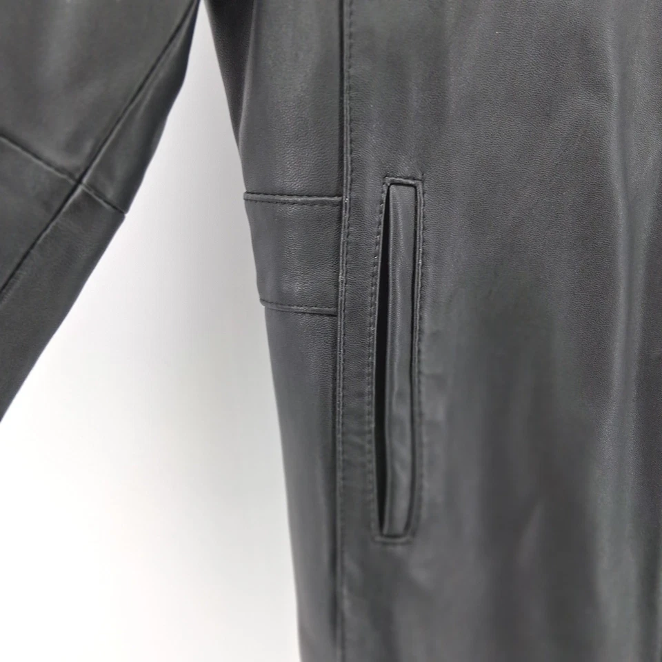 RO By Reilly Olmes Black Leather Jacket Women's Classic Zip Front L - Image 4 of 4