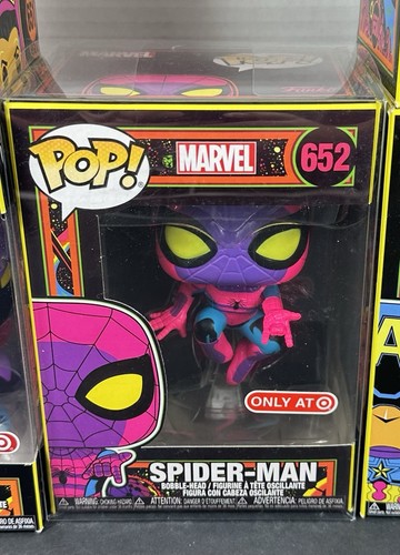 Lot of 5 Funko Pop!Bobble Head Figures SpiderMan Thor Marvel 5 BlackLight Figure - Picture 3 of 24