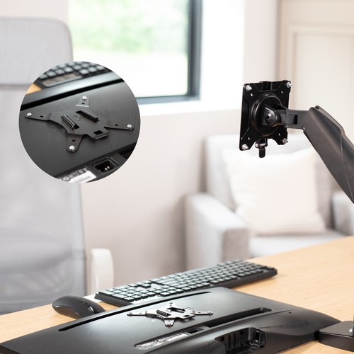 VIVO Black Adapter VESA Bracket Kit and Wall Mount for Monitor, Stand Attachment - Picture 3 of 8
