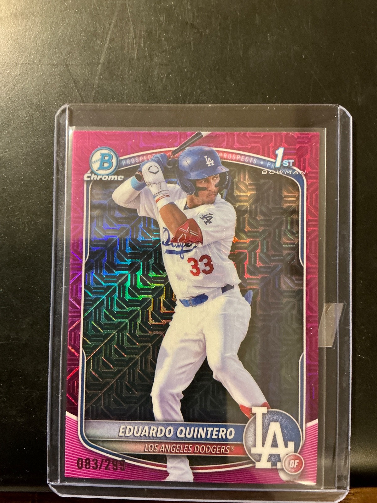 🔥EDUARDO QUINTERO 2025 Bowman Chrome Fuchsia Mojo 1st /299 #DODGERS PHENOM!!!🔥