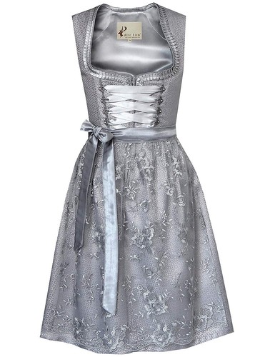 2pcs Oktoberfest Dress Women's German Dirndl Dress A341 /40 Grey