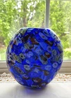 Stunning Murano Vase Cristellaria Ann Primrose Art Glass Vase Cane Beads Pulled