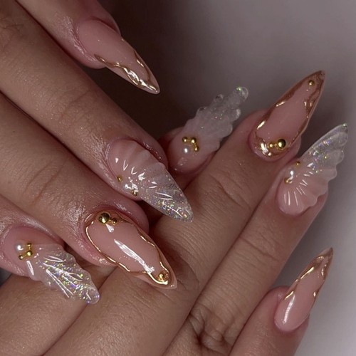 Comfortable ABS Fake Nail 3D Waterdrops Design For Office Event Vacations - Picture 7 of 8