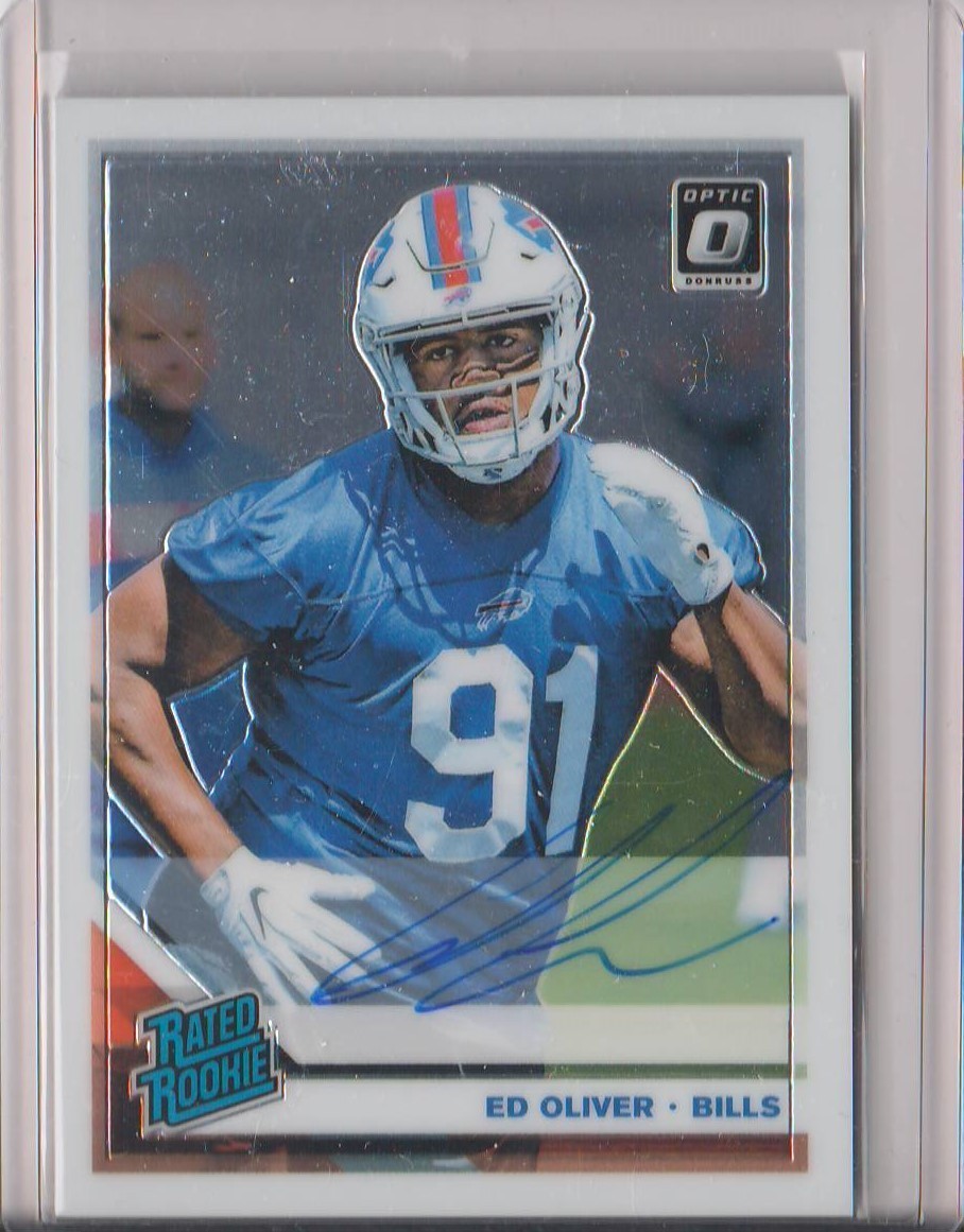 2019 PANINI DONRUSS OPTIC FOOTBALL ED OLIVER BASE RATED ROOKIE AUTO #11/60 BILLS