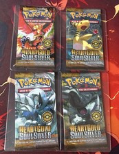 4 booster packs of SPANISH Pokémon Heart Gold Soul Silver HGSS full art set NEW