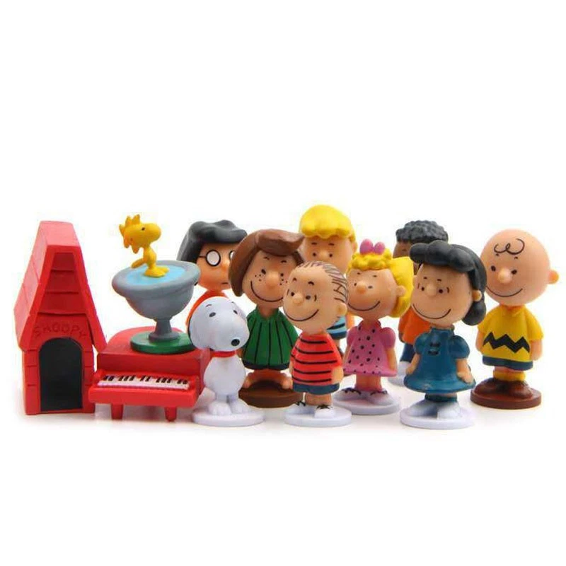 12pcs Japan Anime Peanuts Snoopy Charlie Sally Woodstock Mini Figure Model Toys# - Image 2 of 4