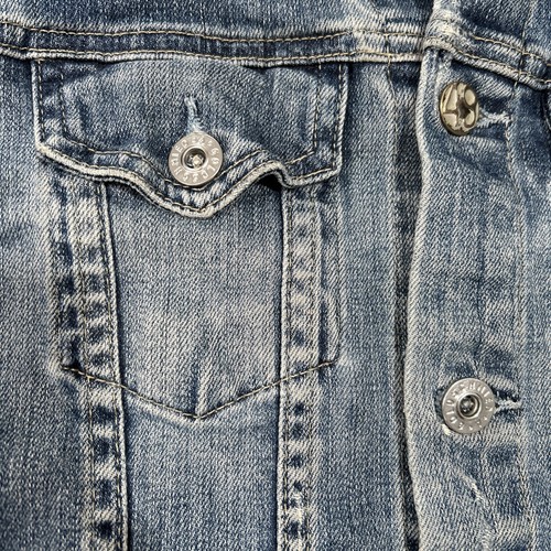 Adriano Goldschmied AG Jacke Damen Gr. Small Blau Denim Distressed Jeans Western - Bild 10 von 24