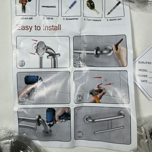 Haltegriff mit doppeltem Toilettenpapierrollenhalter Edelstahl satiniert - Bild 21 von 21