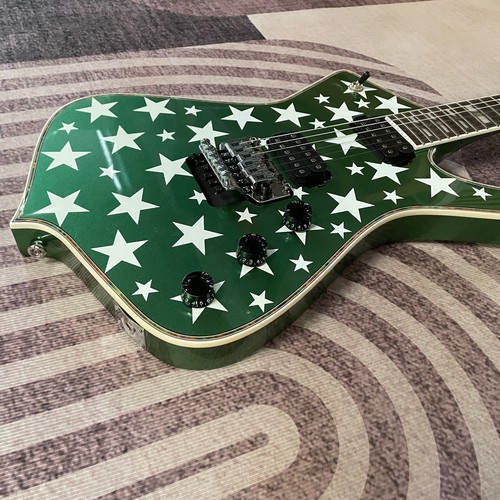 Green Silver Star Electric Guitar Floyd Rose Tremolo Bridge Abalone Binding - Picture 5 of 14