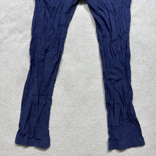 J Crew Pants Mens 32 Blue Striped Mid Rise Linen Cotton The Sutton Meas 32x30 - Picture 10 of 13