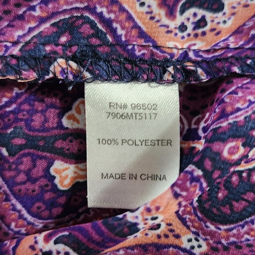 Charming Charlie Women's Size XL 3/4 Sleeve Sheer Blouse Blue Purple - Picture 9 of 9