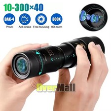 10-300X40 Monocular Portable Telescope for Hunting Mountaineering Birdwatching