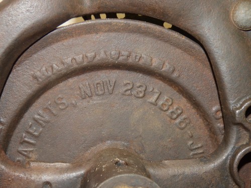 Antique 1889 BLACK HAWK Cast Iron CORN SHELLER Hand Crank AH Patch Patents Vtg - Picture 14 of 23