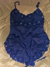 Ralph Montenero 60's MidCen VinTage Nylon Teddie Blanche Nightie Navy Blue M