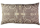 Callisto Home Luxe Rectangle Pillow Embroidered Tan Cream Gray Large 30" x 18"