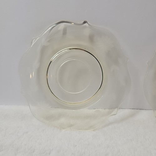 Jubilee Yellow Set Of 4 6" Dessert Plate by Lancaster, Depression Glass Etched - Picture 6 of 6