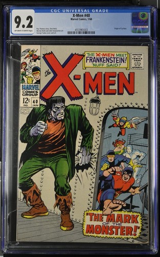X-Men #40 CGC 9.2 Incredible Looking Book! 1968 Origin of Cyclops Vol 1