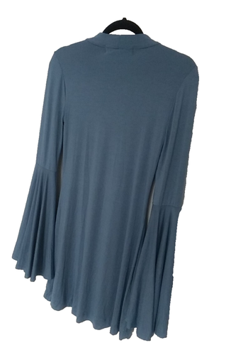 FREE PEOPLE Beach Dare to Dance Flare Sleeve Mini Boho Kleid Blau XS Viskose NEU - Bild 6 von 10