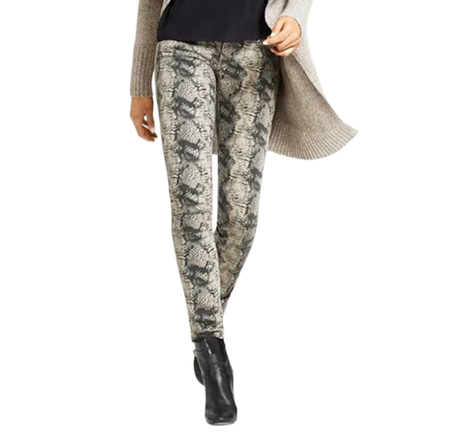 CABI #958 Tan Black Diamondback Snake Reptile Print Skinny Stretch Jeans SIZE 6 - Picture 3 of 13