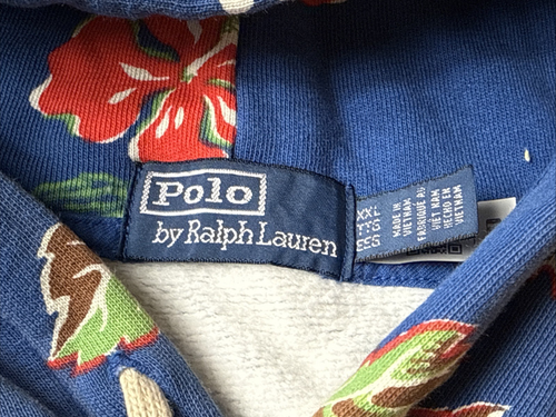 NWO Polo Ralph Lauren Hoodie Men XXL Tropical Hawaiian Floral Graphic FLAW - Picture 6 of 10