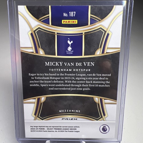 2023-24 Panini Select Premier League Mezzanine Purple Mojo #187 Micky Van De Ven - Picture 2 of 2