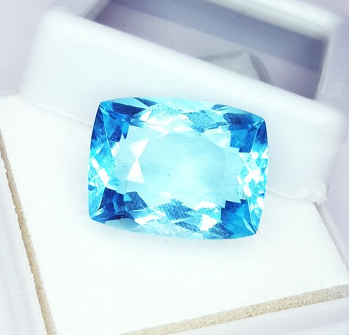 Loser Edelstein 9,32 ct blauer Aquamarin zertifiziert Kissenform Aquamarin Edelstein  - Bild 4 von 11