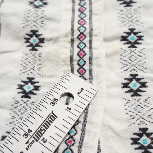 Vintage Aztec Button Up Shirt Womens Large White Southwestern Krazy Kat - Picture 10 of 11