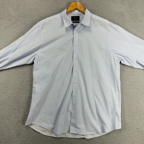 Charles Tyrwhitt Weekend Button Up Shirt Men XL Blue White Geometric Classic Fit - Picture 2 of 9