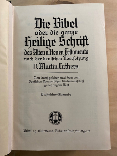 Heilige Schrift, Orig.Privileg.Württemb.Bibelanstalt , neuw., 1938, Goldschnitt - Bild 9 von 13
