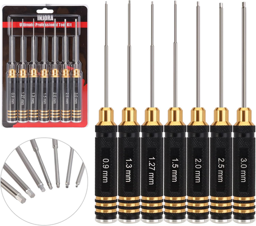 INJORA 7 Pcs RC Hex Screw Driver Set, RC Repair Tools Kit, Allen Wrenches Sets, - Picture 9 of 12