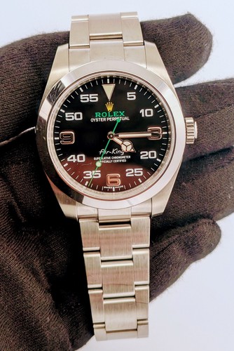 Rolex Air-King 116900 40mm Black Dial Stainless Steel B&P 2023 Green Card - Picture 2 of 15