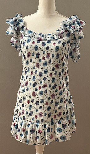 LoveShackFancy Dress XL Women’s Easter Kodie Deep Cotton Candy Smocked Mini NEW