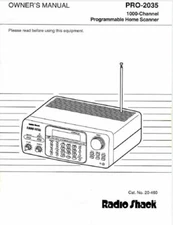 RADIO SHACK PRO-2035 JUMBO INSTRUCTION OPERATING MANUAL