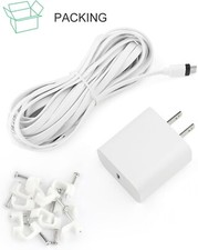 Power Adapter For Ring Spotlight Cam Plus/Pro 25Ft/7.5m Flat Weatherproof Cable