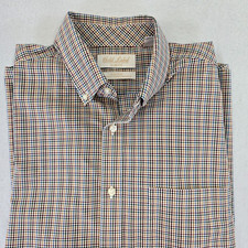 Roundtree Yorke Gold Label Slim Fit Mens L Dress Shirt Long Sleeve Check