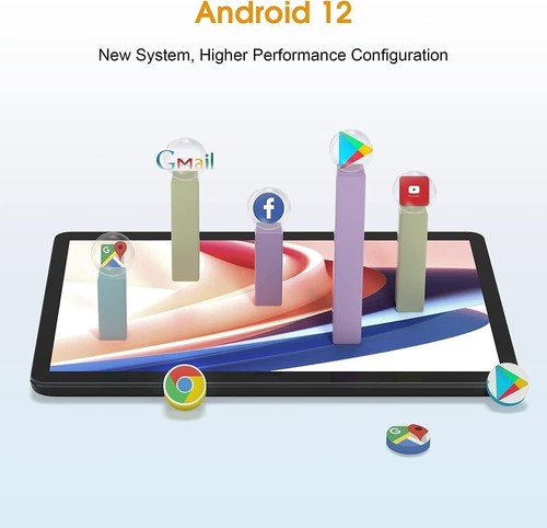 10" Tablet with Android 12 OS, 2GB RAM 32GB ROM, 1.6GHz Quad-Core Processor, IPS - Picture 3 of 6