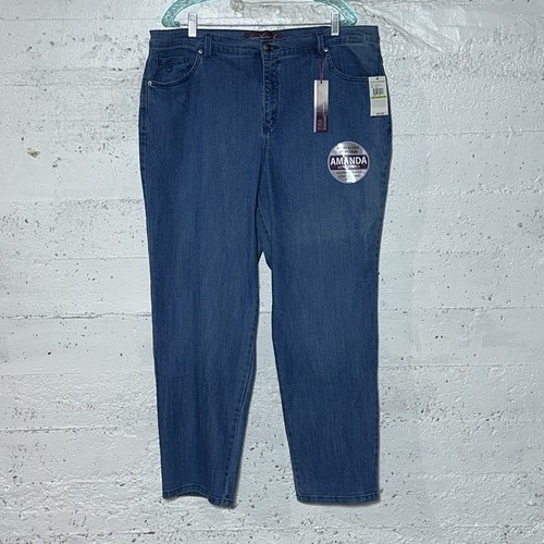 NWT Gloria Vanderbilt AMANDA Classic Fit Tapered Leg High Rise Jeans Blue Sz 18 - Picture 1 of 8