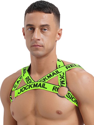 Cintura uomo sexy elastica body petto imbracatura o-ring cinghie muscolari top clubwear - Foto 117 di 124