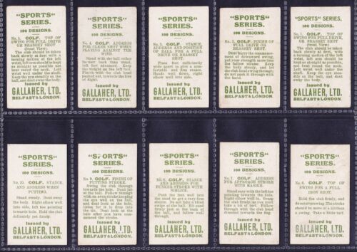 Gallaher SPORTS SERIES 1912 Set Of 100 Football Cricket Golf Boxing *VG Cond* - Picture 2 of 20